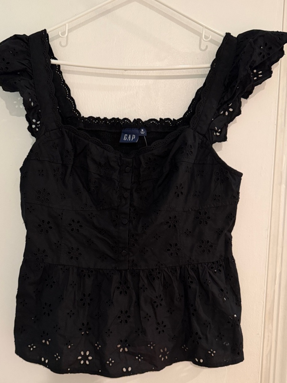 GAP Black Eyelet Lace Top